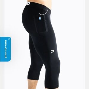 Men's Black 3/4 Leggings with Side Pocket